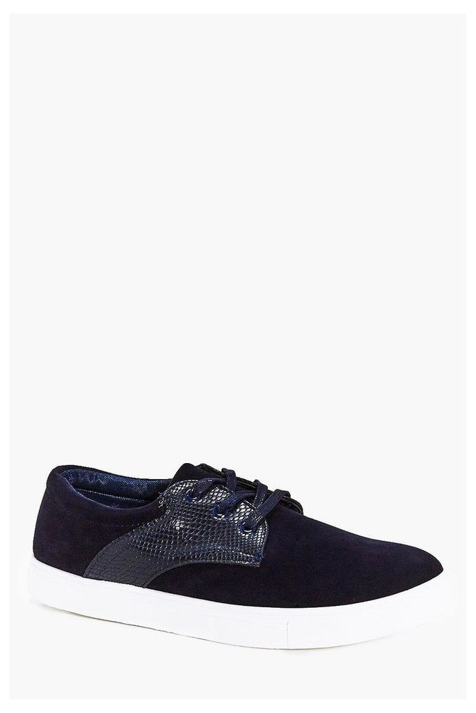 Lace Up Plimsoll - navy