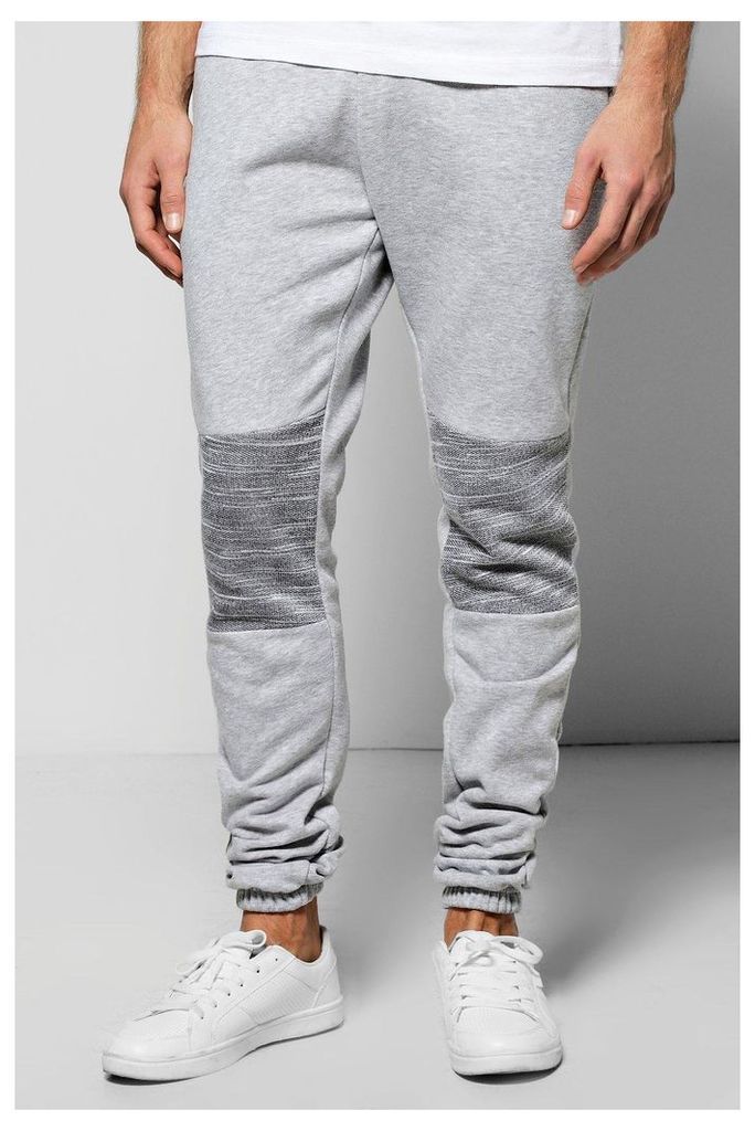 Fit Ruched Panelled Joggers - grey