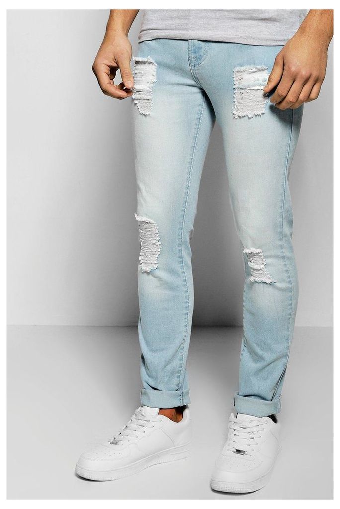 Skinny Fit Destroyed Jeans - blue
