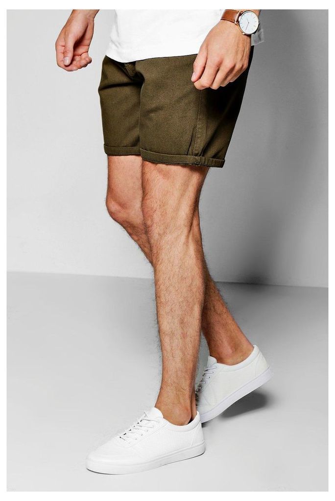 Mid Length Chino Shorts - khaki