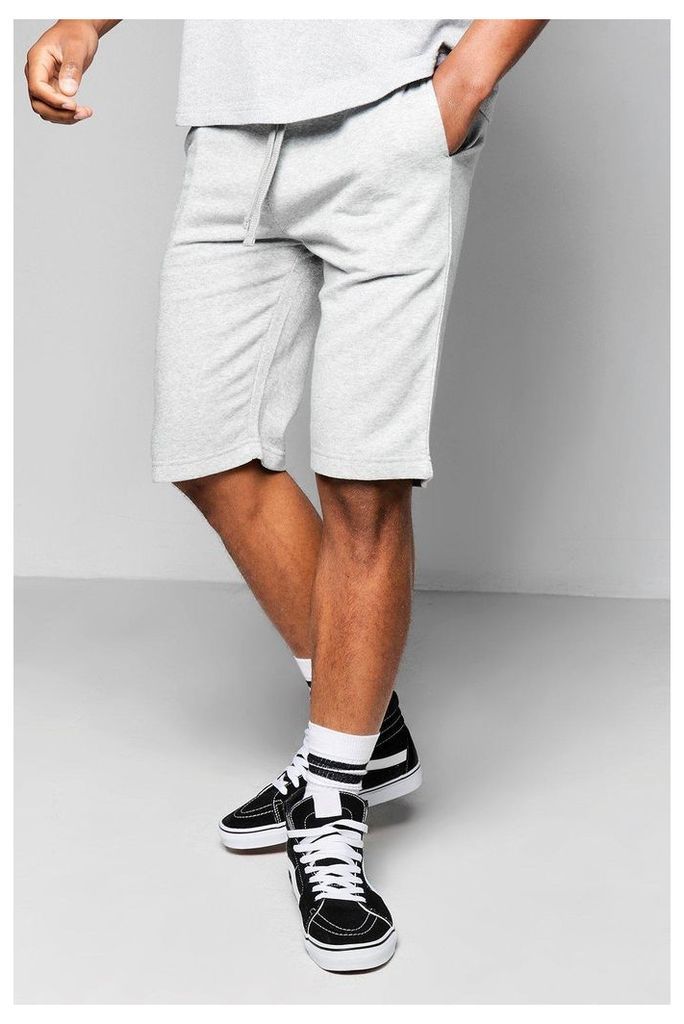Ball Jersey Shorts With Contrast Waist Band - grey