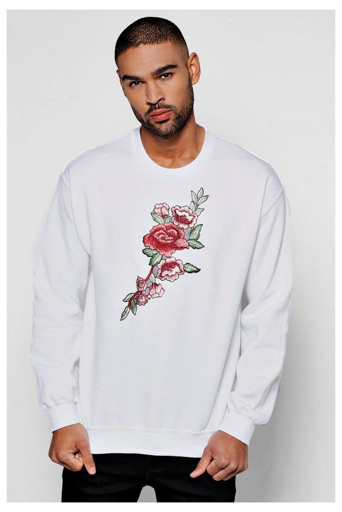 Embroidered Sweater - white