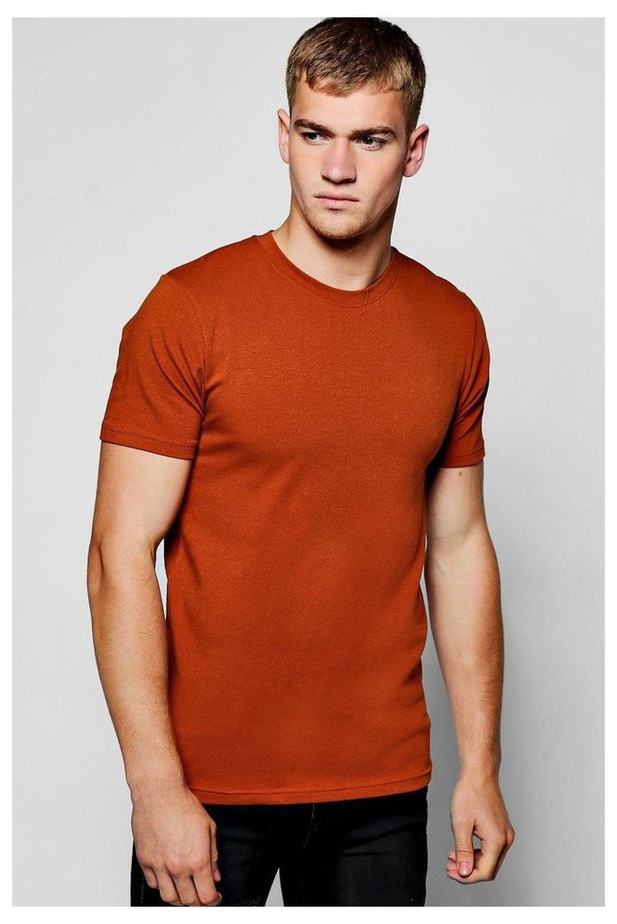 Sleeve Muscle Fit T-Shirt - rust