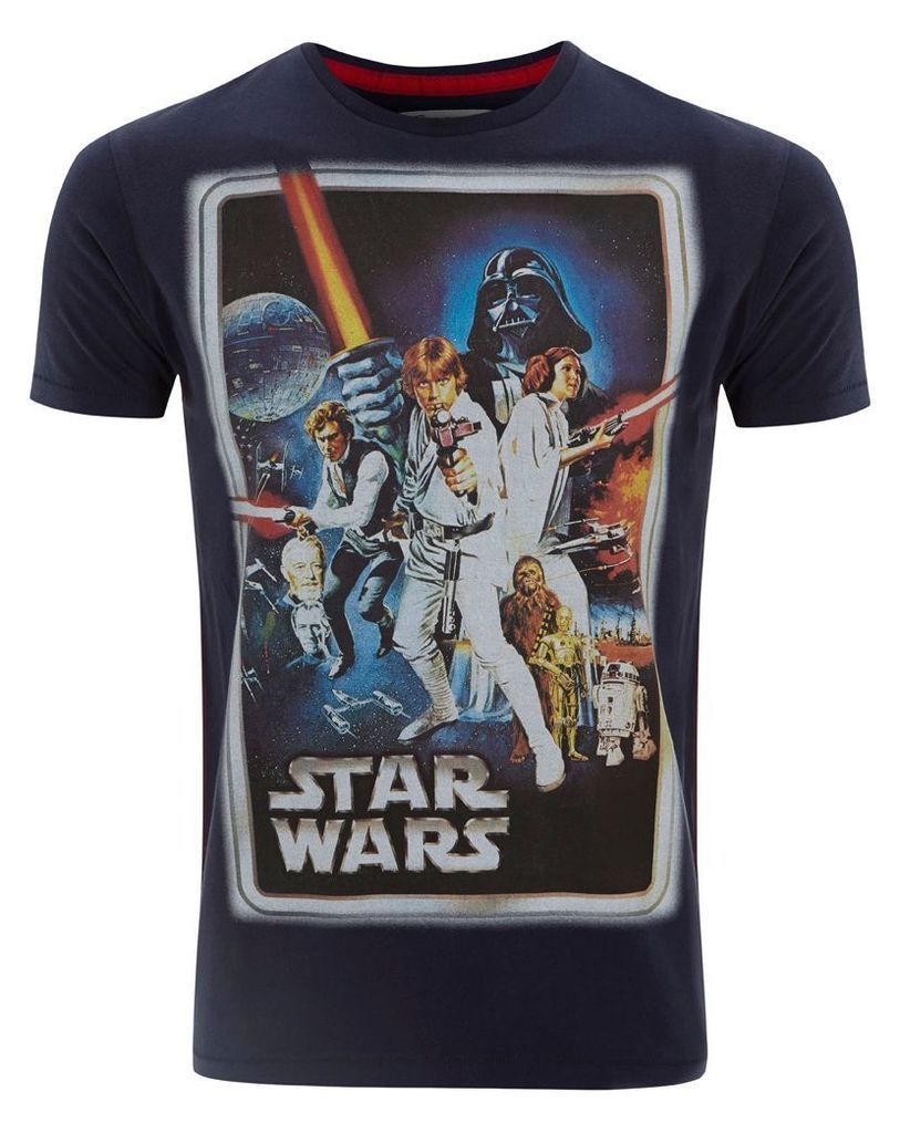 Men's Fabric Flavours Men`s Star Wars New Hope Classic Poster T-Shirt, Blue