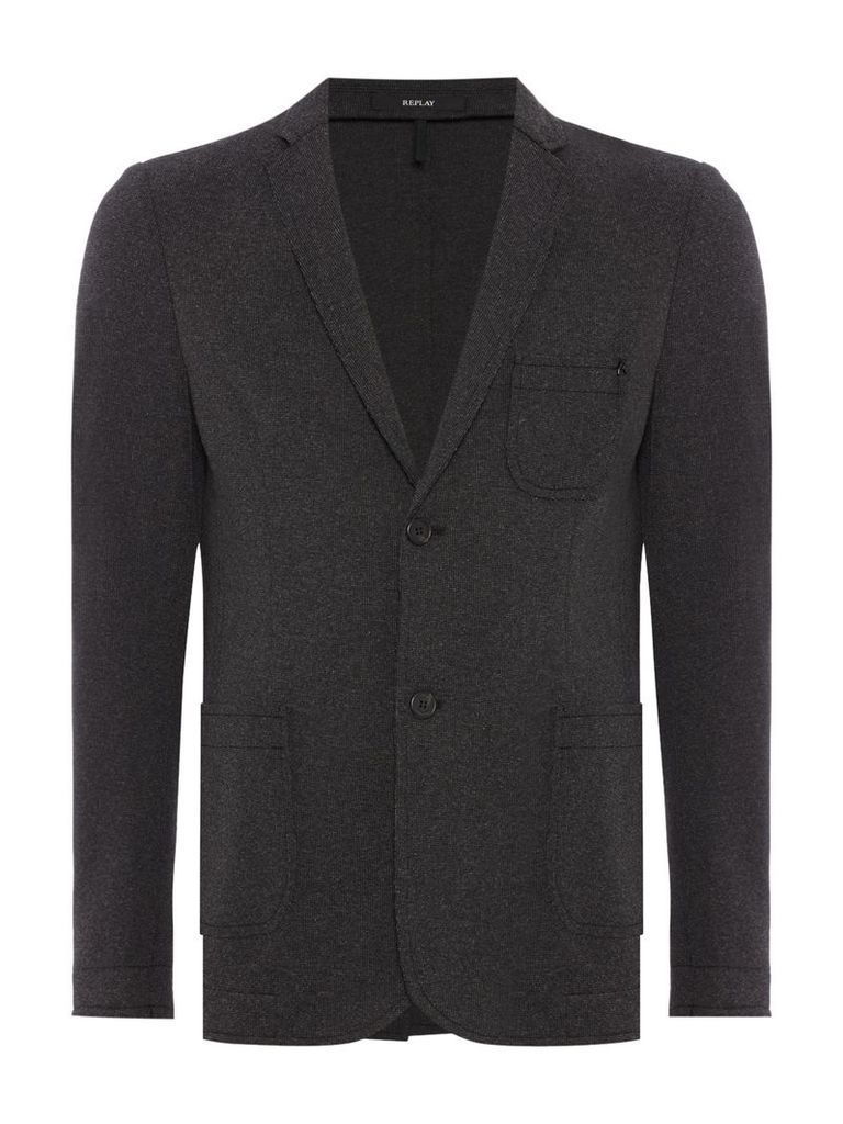 Men's Replay Stretch cotton blend jacket, Black & Grey