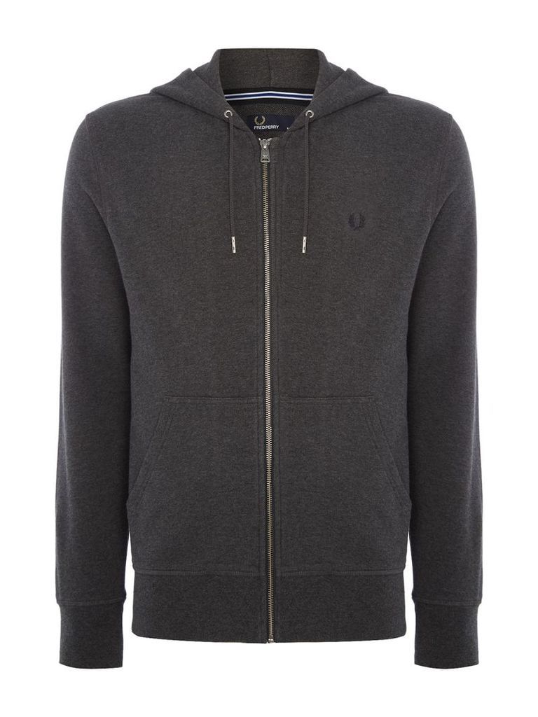 Men's Fred Perry Loopback hooded sweat, Graphite