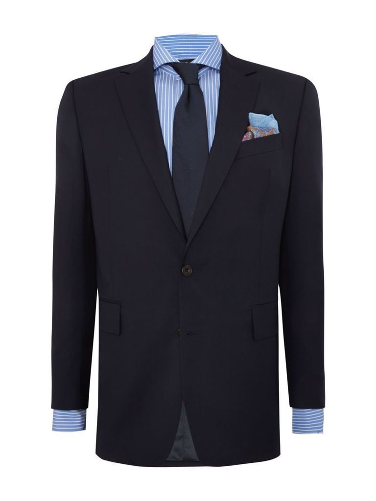 Men's Chester Barrie Plain Weave Notch Collar Tailored Fit Suit, Navy