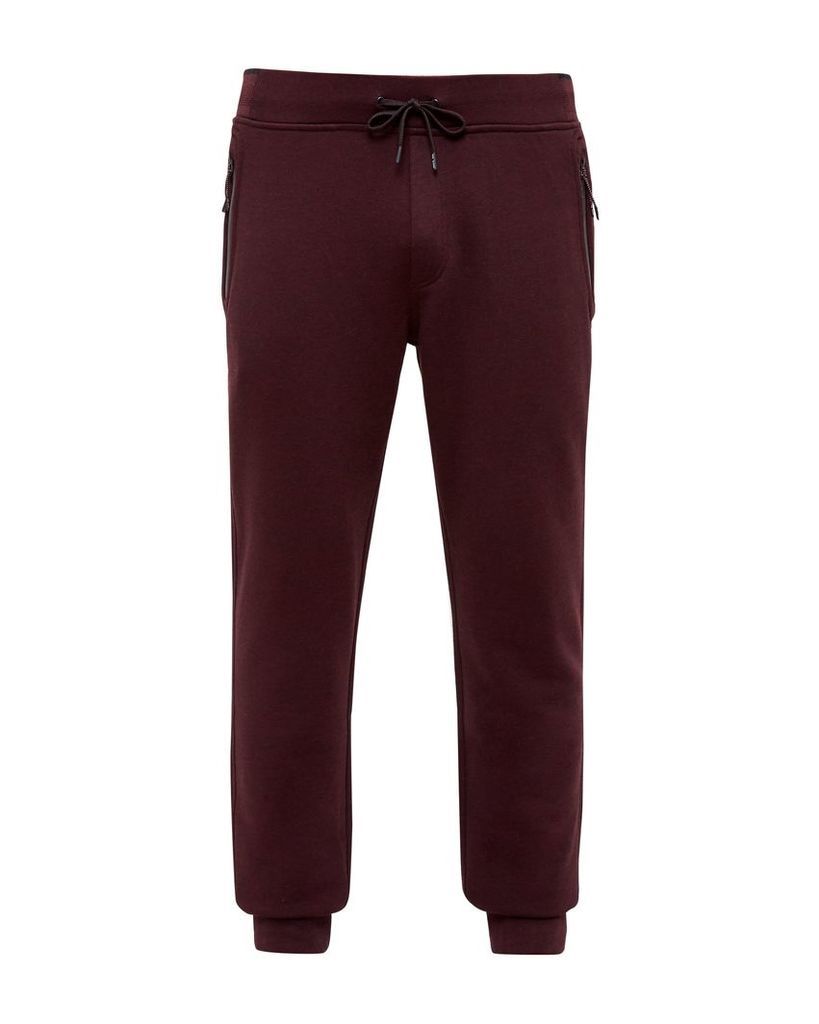 Men's Ted Baker Clube Jersey Cuffed Trousers, Dark Red