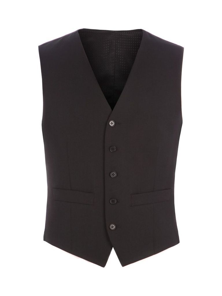 Men's Pierre Cardin Philip Black Twill Performance Vest, Black