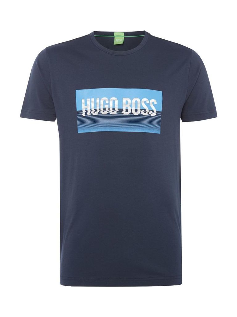 Men's Hugo Boss Rectangle Logo Crew Neck T-Shirt, Navy