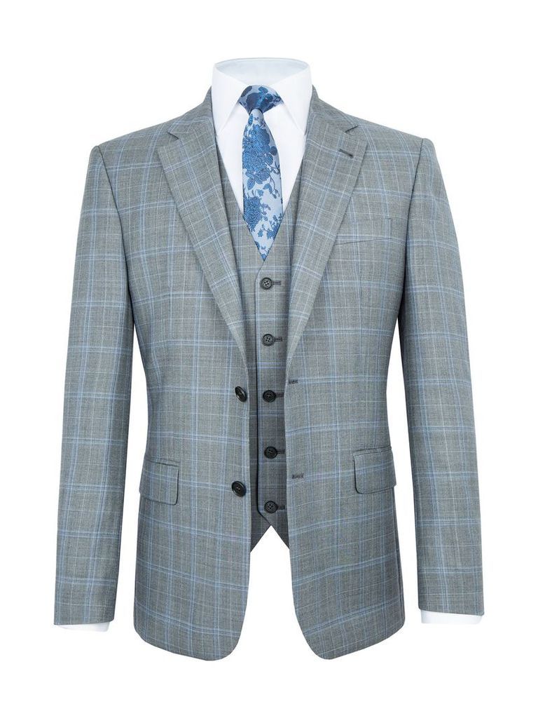 Men's Paul Costelloe Bexley Overcheck Suit, Grey