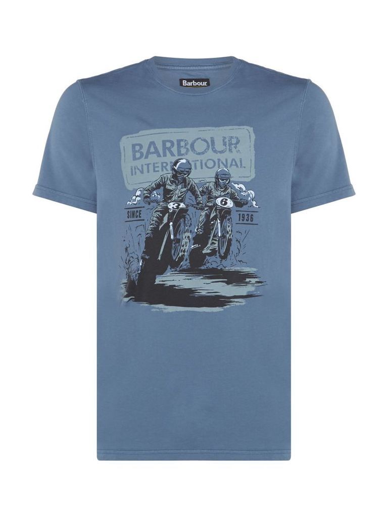 Men's Barbour Duke race short sleeve tshirt, Chambray