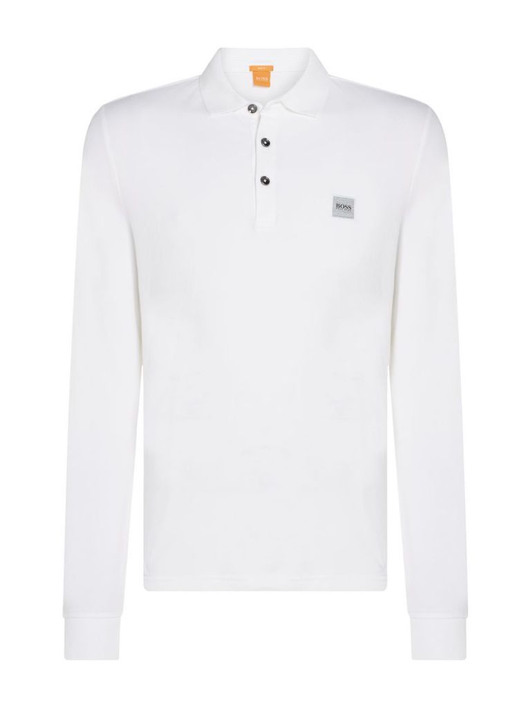 Men's Hugo Boss Paulyn long sleeve slim fit polo shirt, White