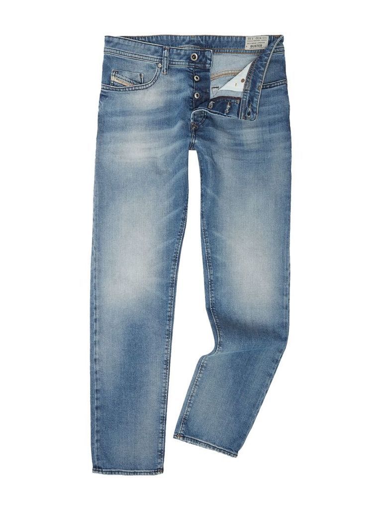 Men's Diesel Buster 853P tapered light wash jeans, Denim Light Wash