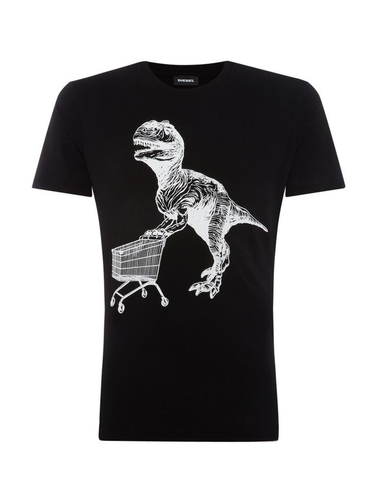 Men's Diesel Dinosaur Print Tshirt, Black