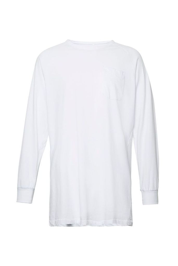 Men's French Connection Peached Longline Jersey Sweatshirt, White