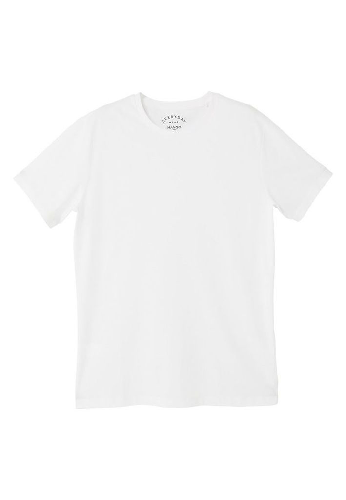 Men's Mango Essential Cotton-Blend T-Shirt, White