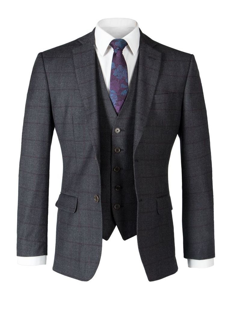 Men's Alexandre of England Ropley Charcoal Check Tailored Jacket, Charcoal