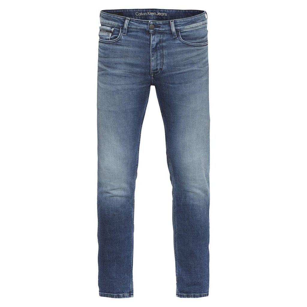 Men's Calvin Klein Slim Straight - Crashed Indigo Jeans, Light Blue