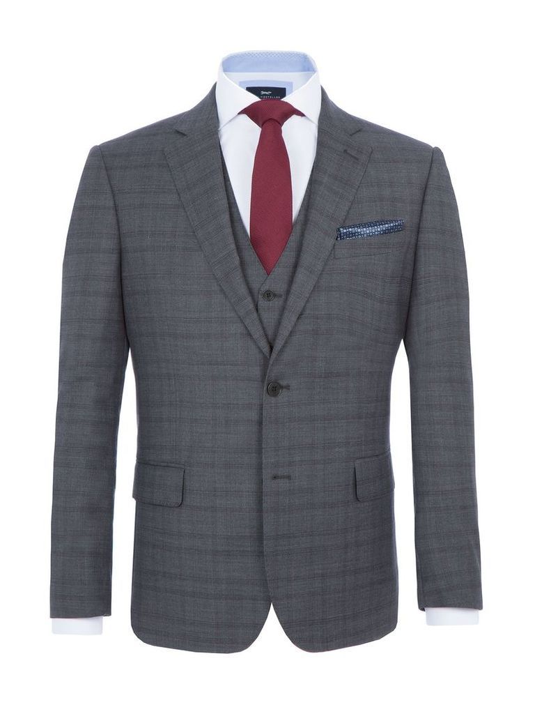 Men's Paul Costelloe Clyde Wool Checked Suit Jacket, Grey