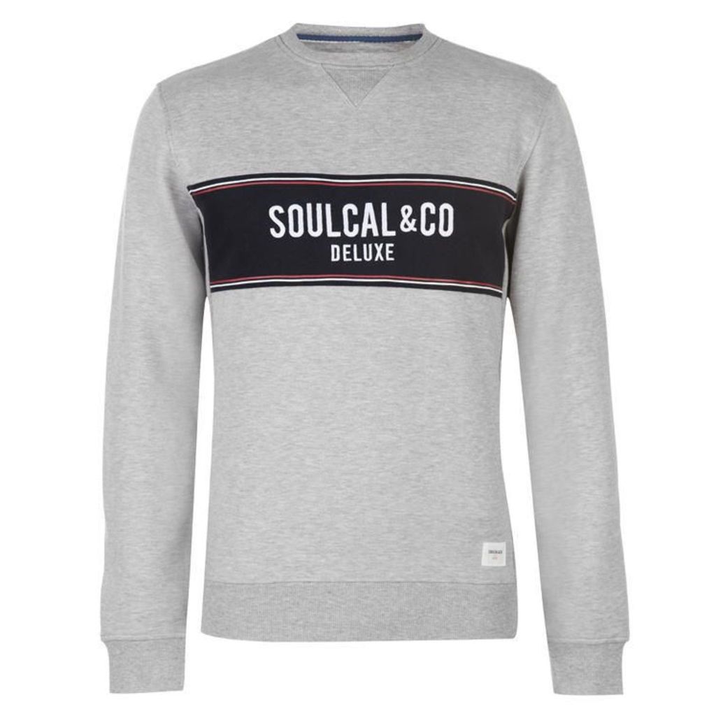 SoulCal Deluxe Panel Crew Neck Sweatshirt
