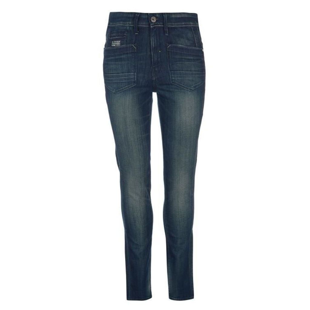 Raw Low T Loose Tapered Ladies Jeans - track wash