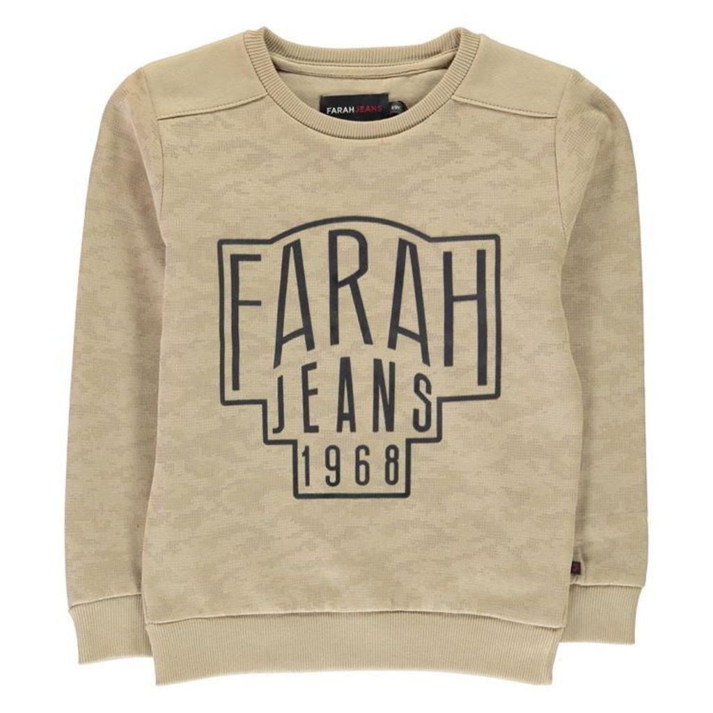 Farah Vintage Camo Fleece Crew Neck Sweater