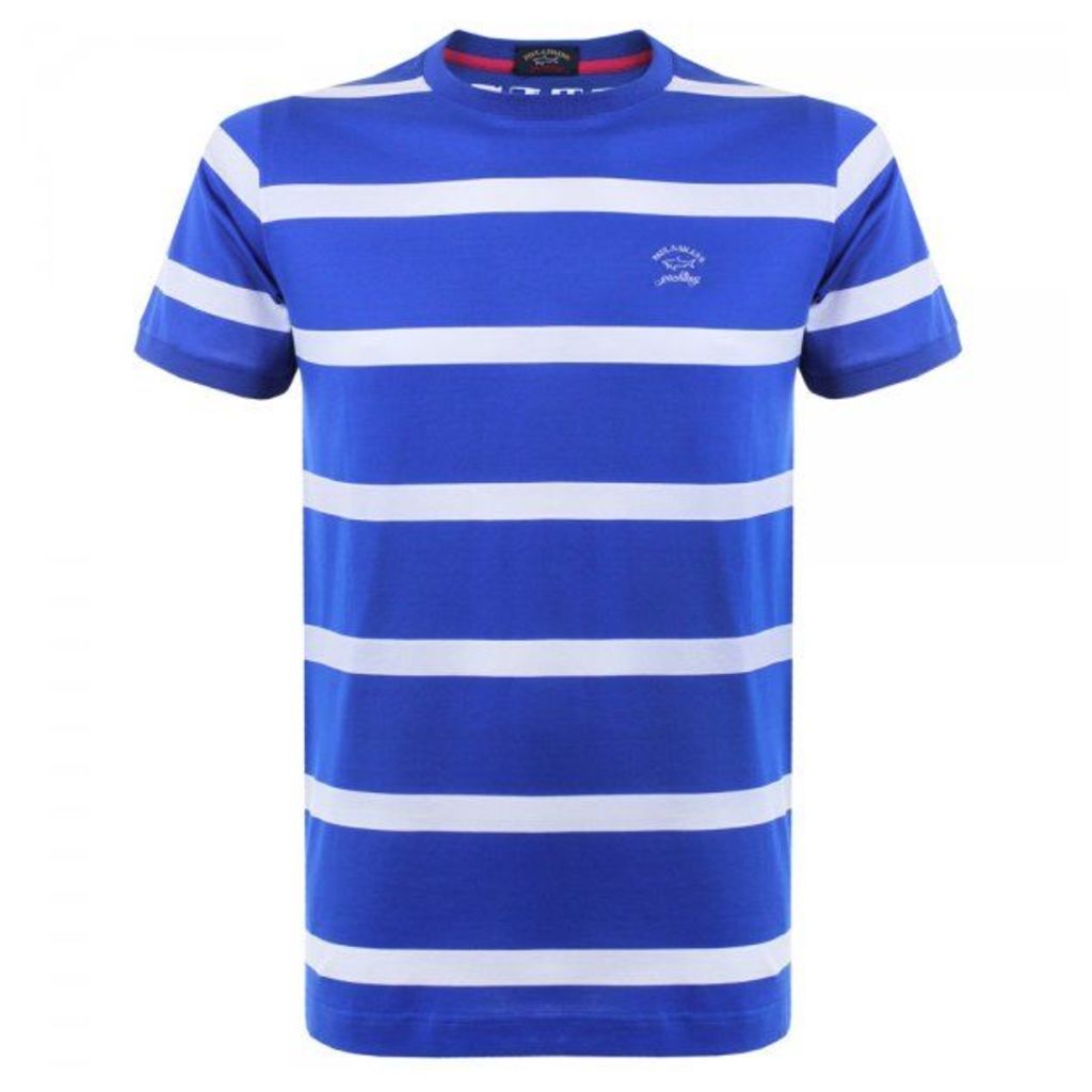 Paul and Shark Stripe Cobalt Blue T-Shirt E15P0148