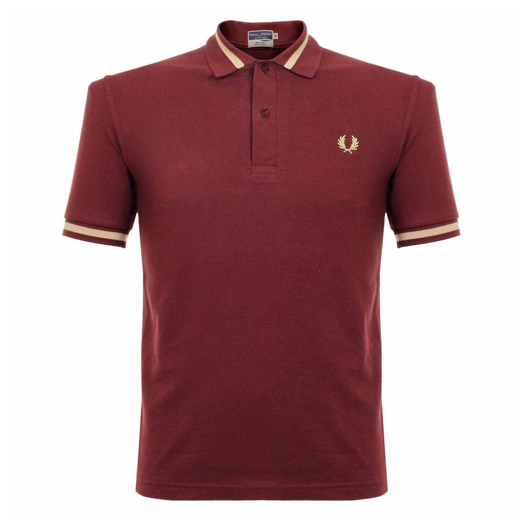 Fred Perry Single Tipped Aubergine Pique Polo Shirt M2 472