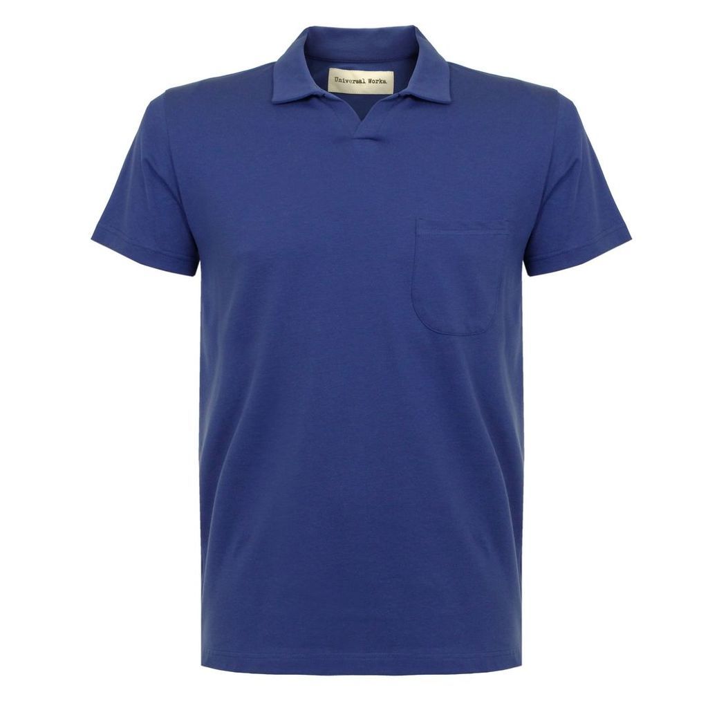 Universal Works Pique Royal Blue Polo Shirt 16580