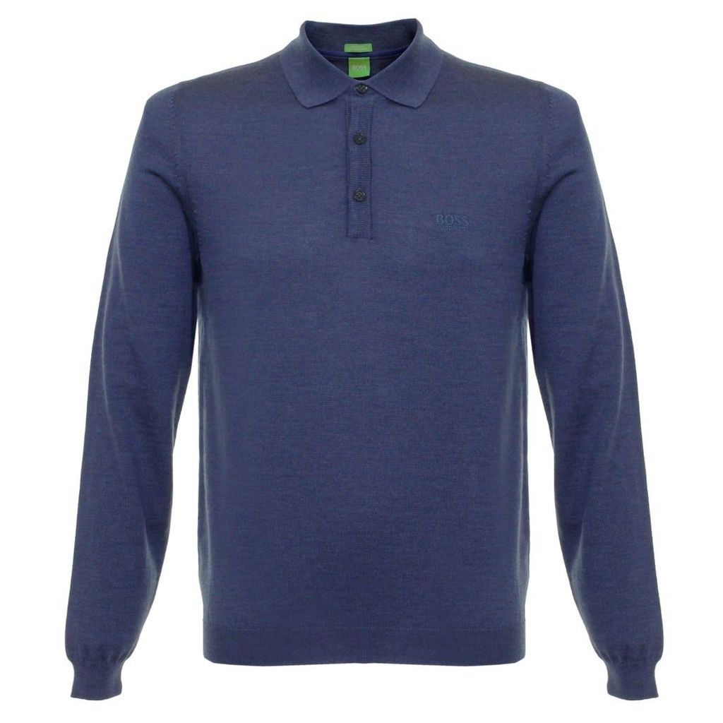 Boss Green C-Camus 01 Open Blue Knit Polo Shirt 50323391