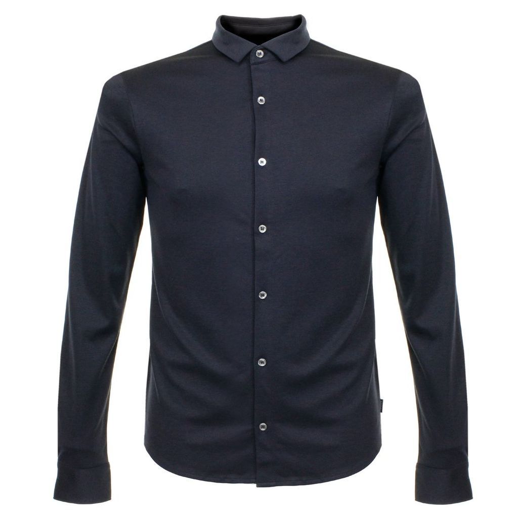 Armani Notte Blue Knit Polo Shirt 3Y6C92