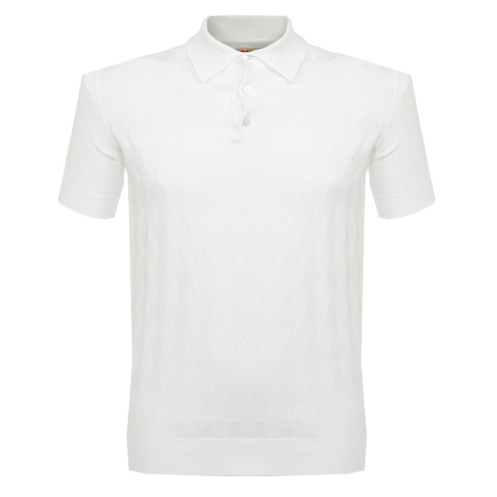 Baracuta Argyle White Polo Shirt BRMAG0001