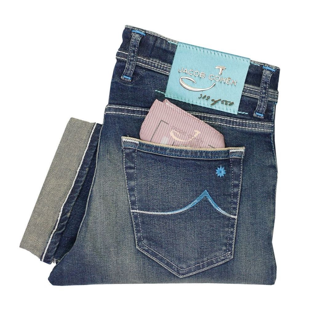 Jacob Cohen J622 Mid Blue Selvedge Denim Jeans