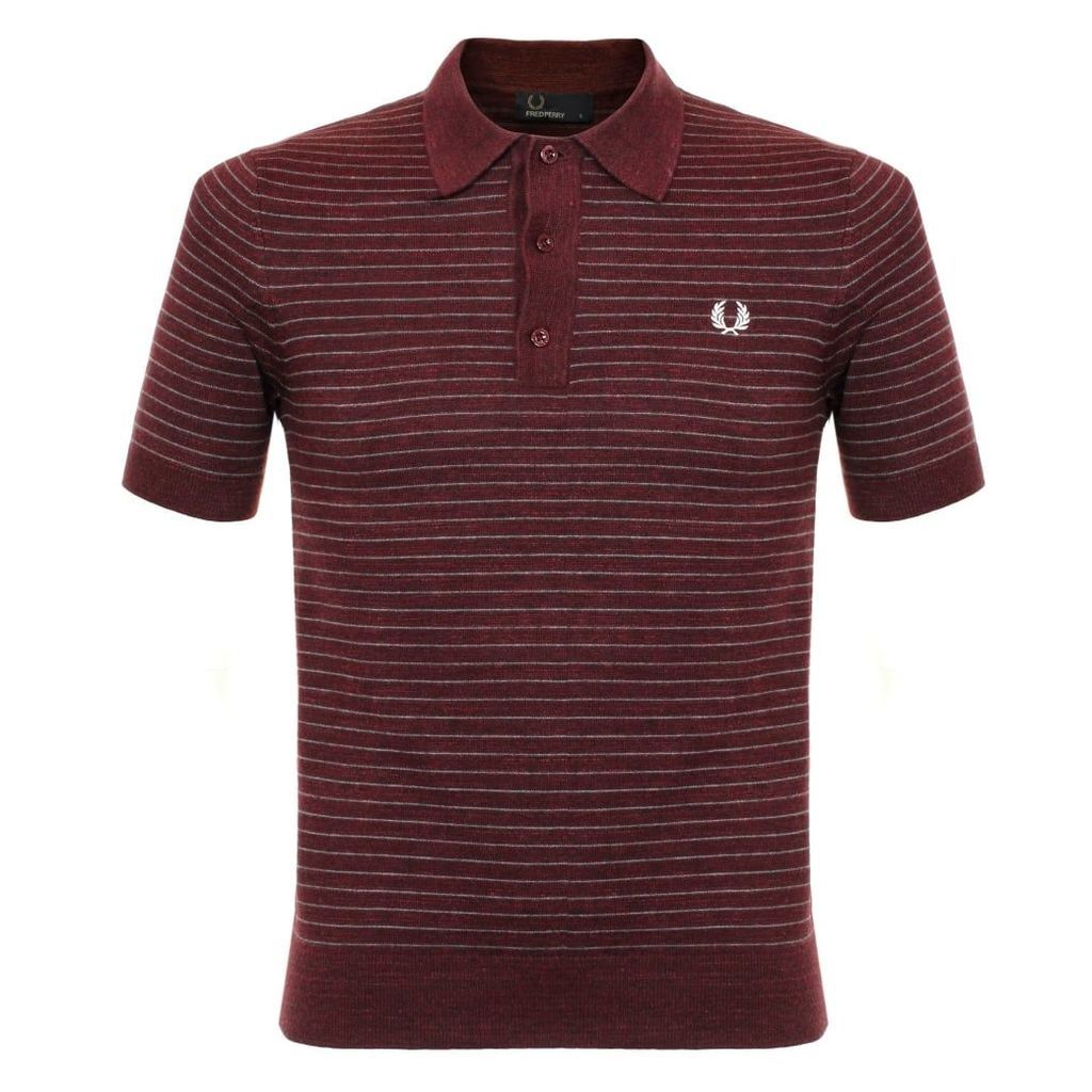 Fred Perry Textured Yarn Knitted Striped Port Polo Shirt K9515 A46