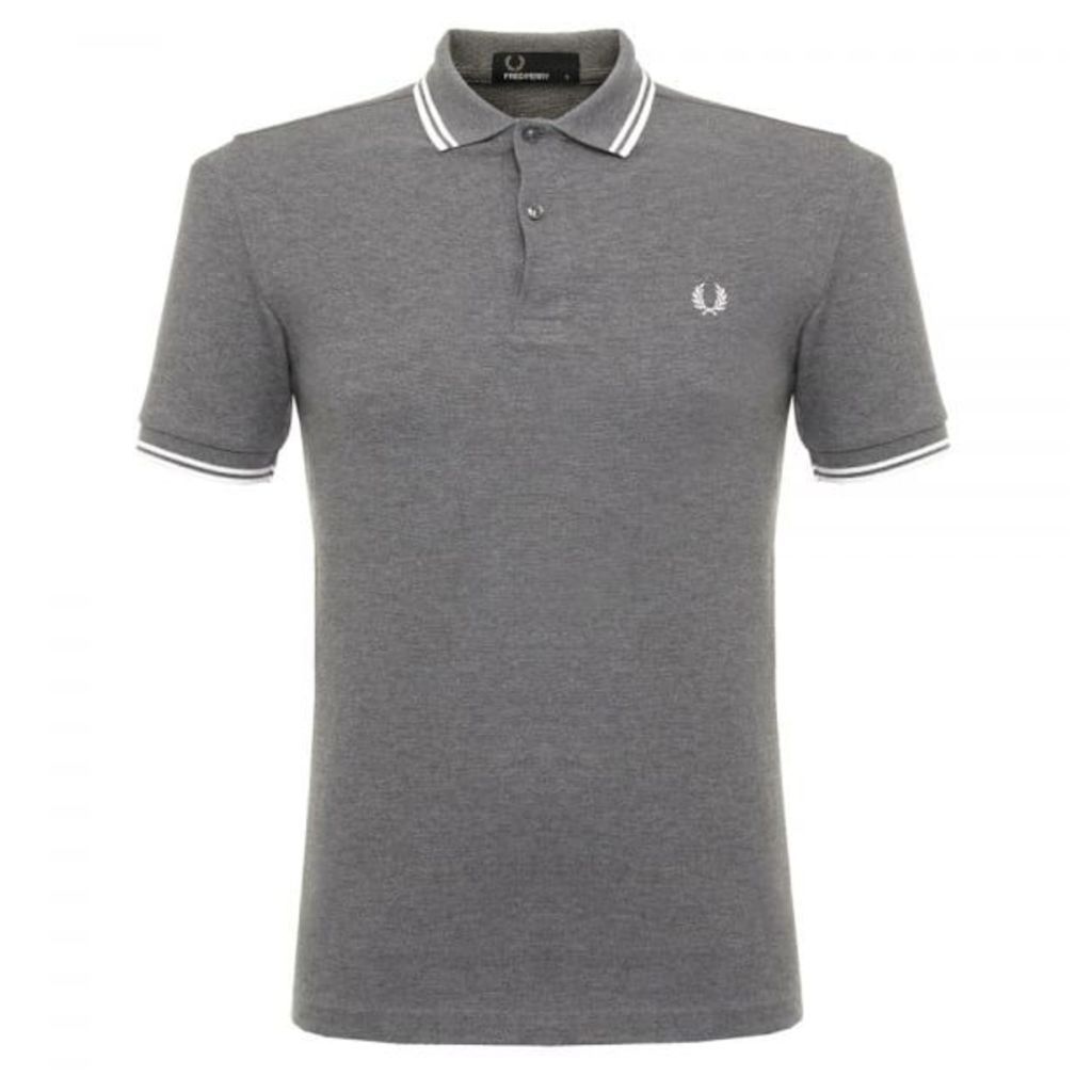 Fred Perry M3600 Grey Marl Twin Tipped Polo Shirt M3600 557
