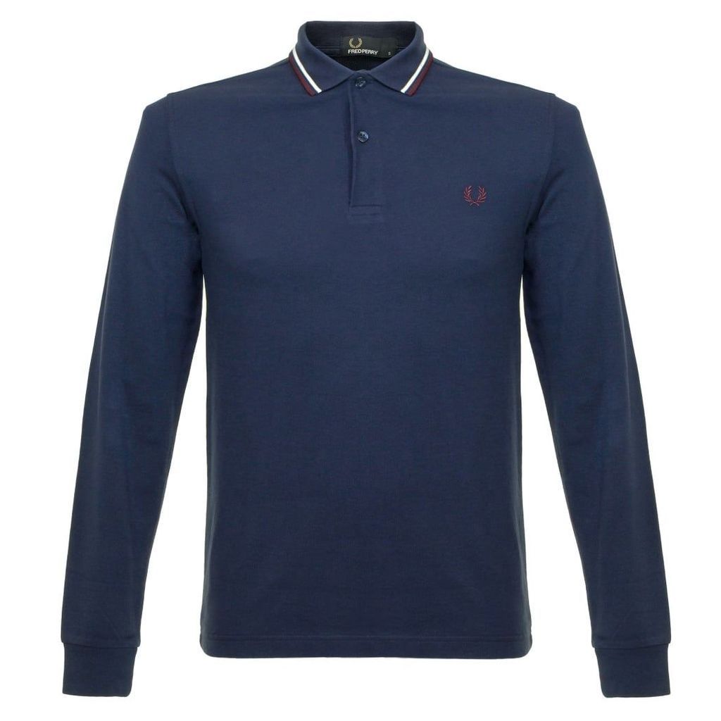 Fred Perry Twin Tipped LS Carbon Blue Polo Shirt M3636 266