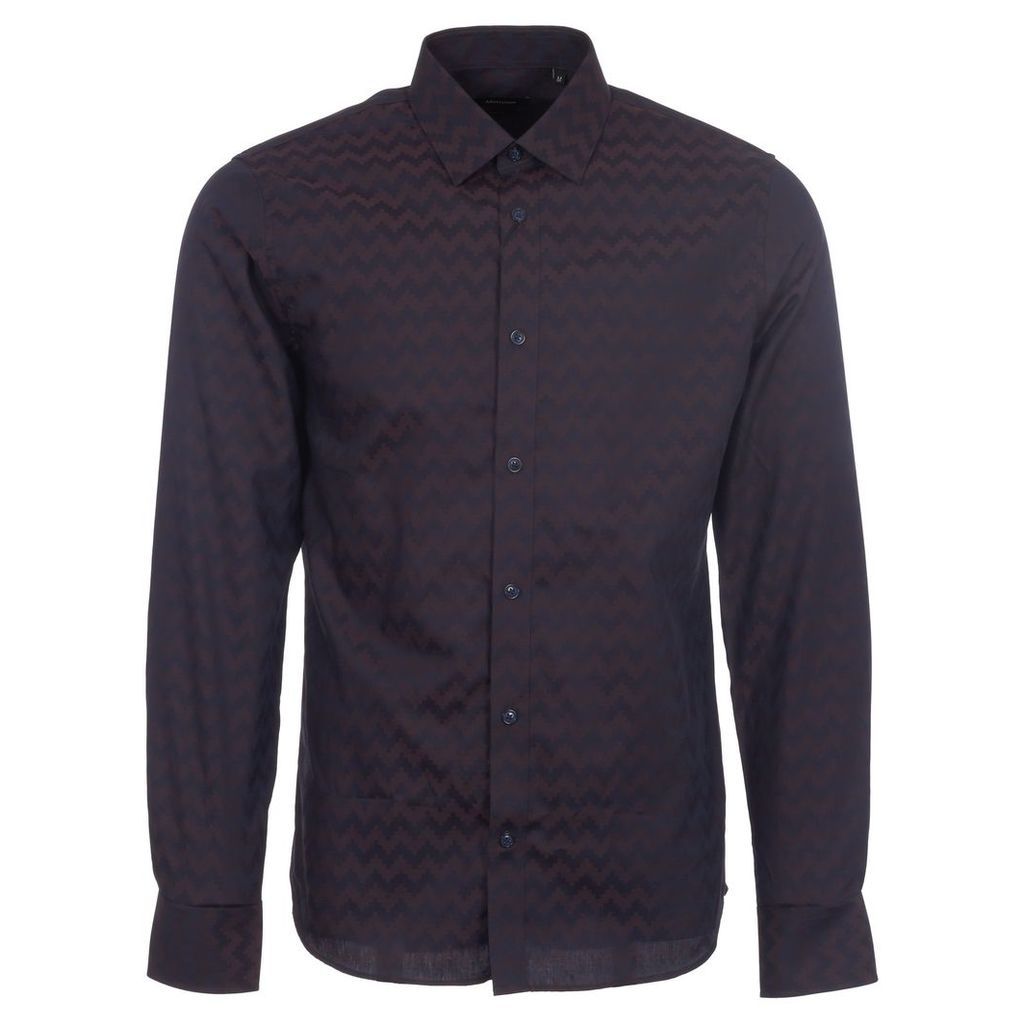 Deep Wine ZigZag Print Allan Shirt