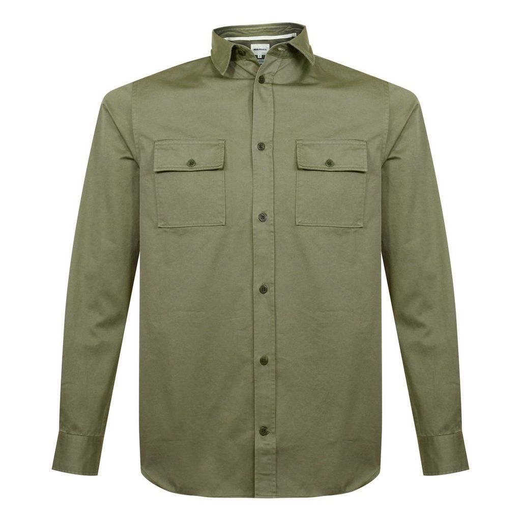 Norse Projects Villads Twill Olive Shirt N40-0365