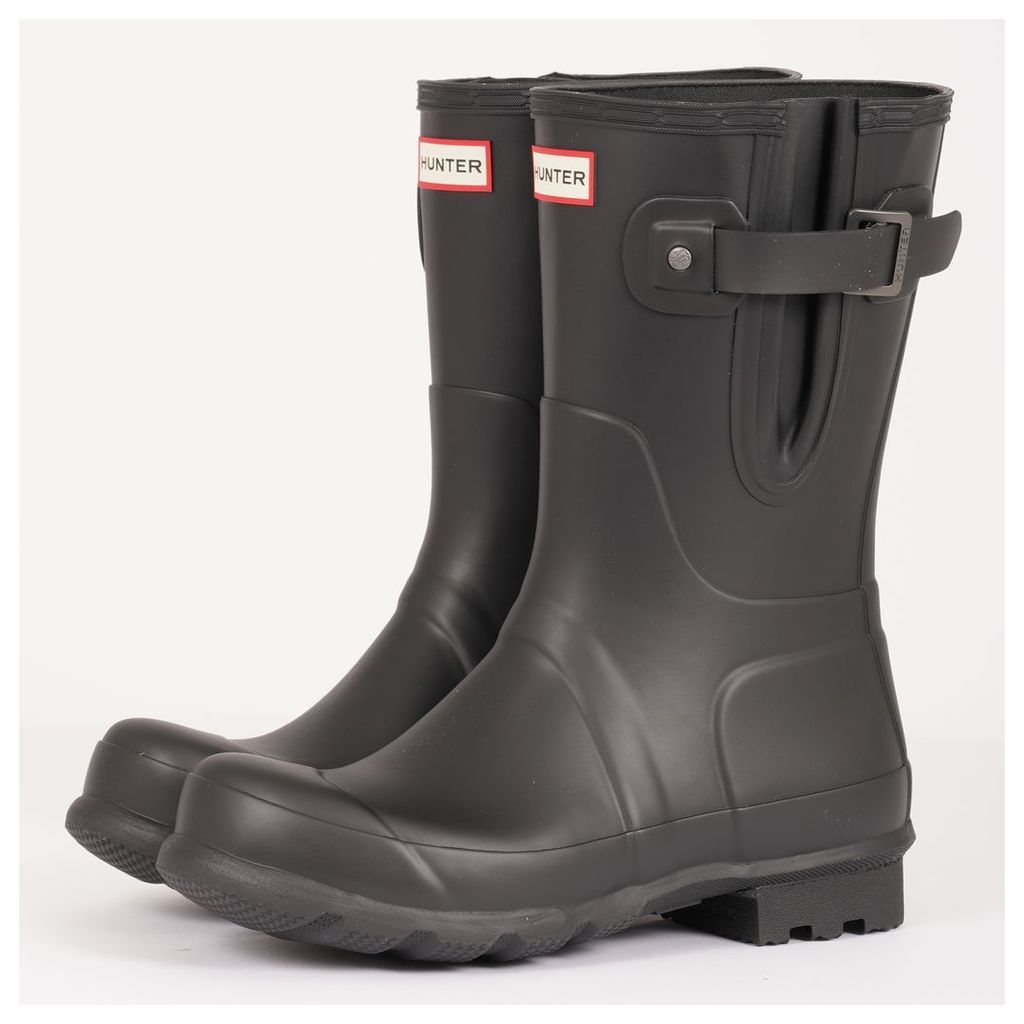 Side Adjustable Short Wellington Boots - Black