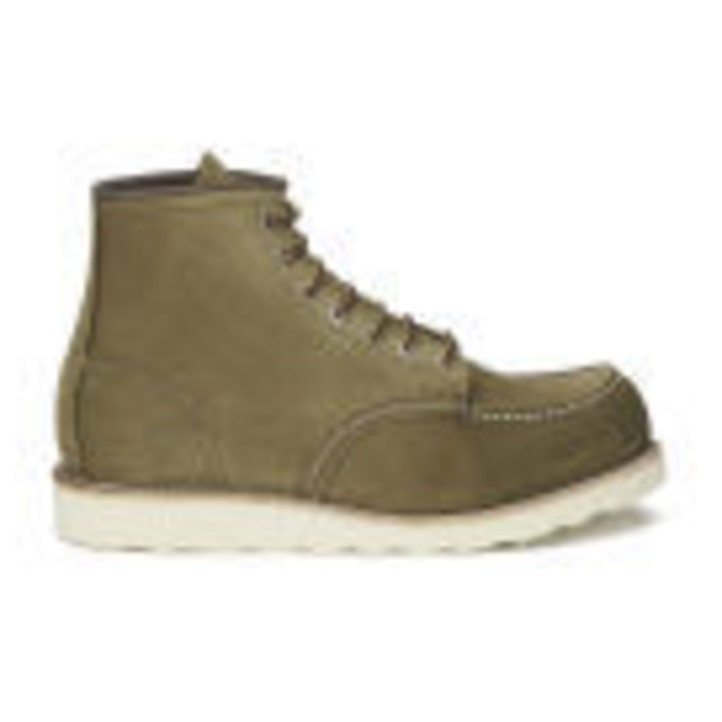 Red Wing Men's 6 Inch Moc Toe Leather Lace Up Boots - Olive Mohave