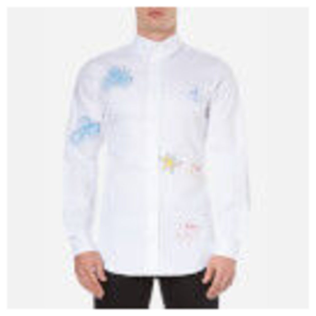 Vivienne Westwood MAN Men's Oxford Embroidered Two Button Shirt - White - XL/EU 52