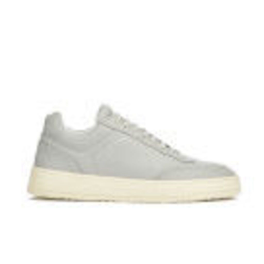 ETQ. Men's Low Top 5 Rubberized Leather Trainers - Alloy/Eggshell - UK 11