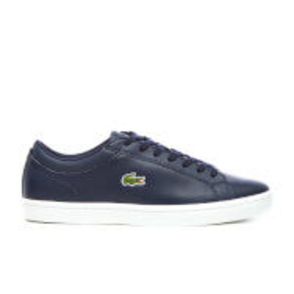Lacoste Men's Straightset BL 1 Leather Cupsole Trainers - Navy - UK 7 - Blue