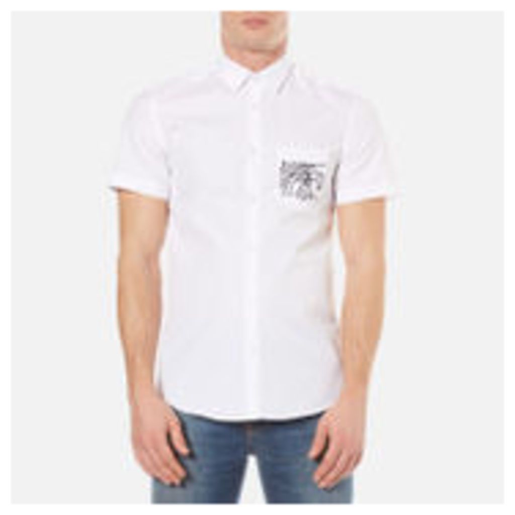KENZO Men's Poplin Short Sleeve Shirt - White - 16.5 /XL - White