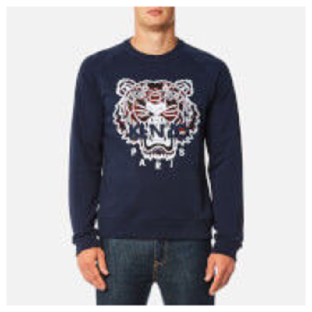KENZO Men's Check Tiger Logo Sweatshirt - Ink - L - Blue