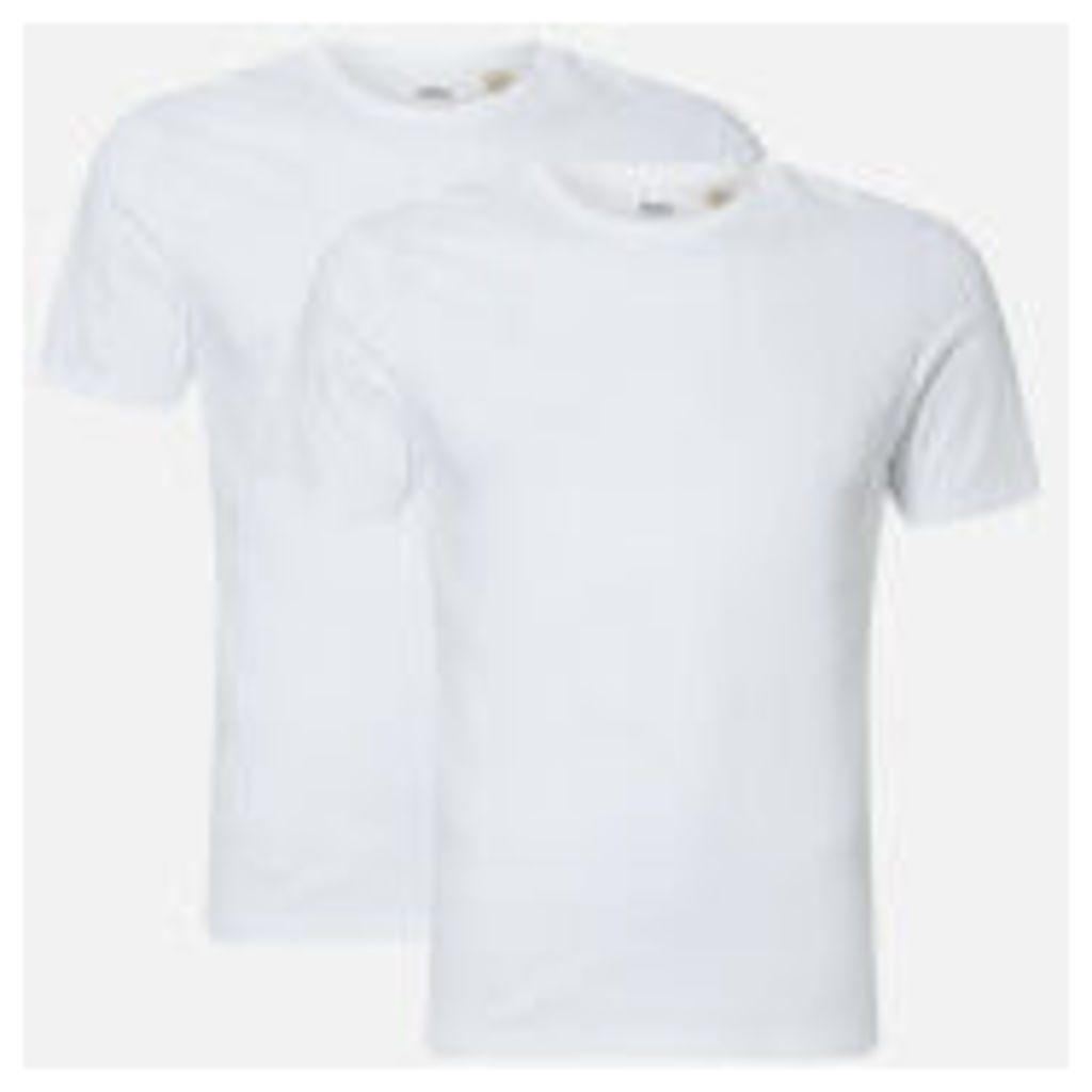 Levi's Men's Slim 2 Pack Crew T-Shirts - White/White - L - White