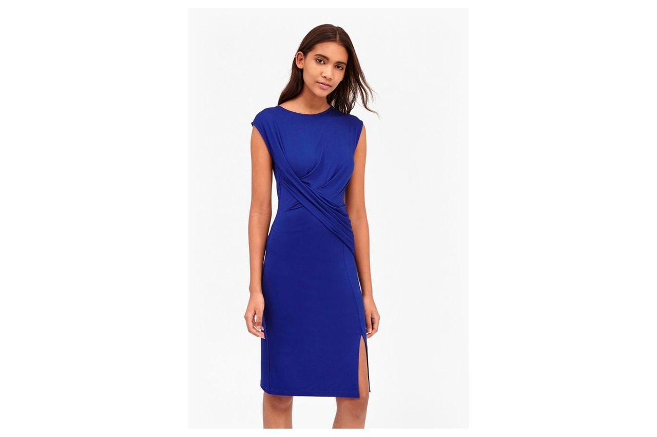 Shadow Dance Wrap Jersey Dress - royal blue