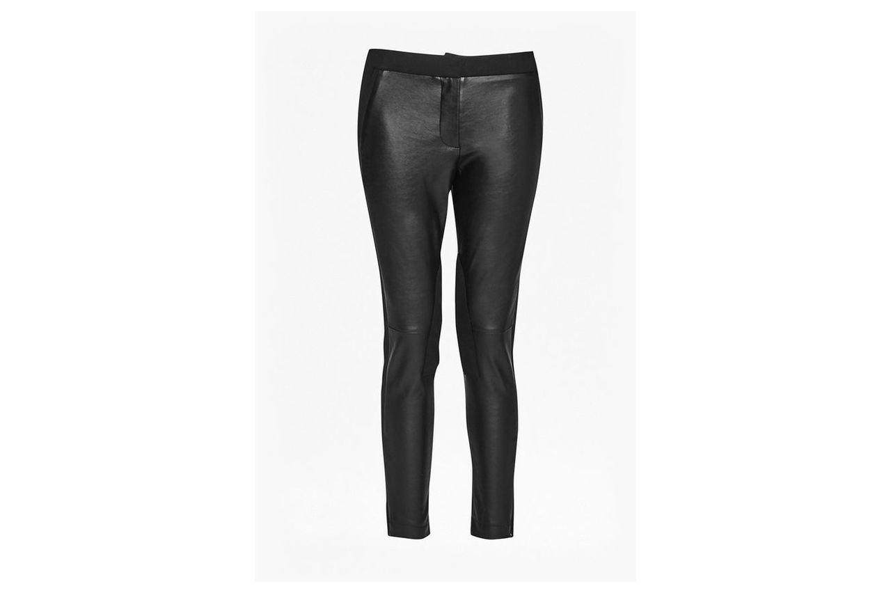 Street Faux Leather Skinny Trousers - black