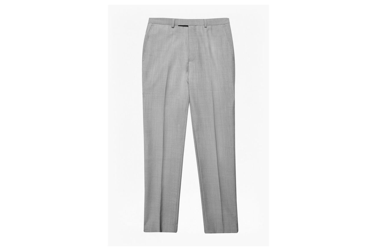 Slim Light Grey Suit Trousers - light grey